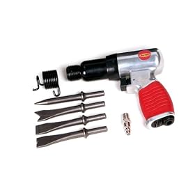 Tool Force BL4190 3,500 Blows-Per-Minute Long Barrel Pnuematic Hammer with 4 Chisel Set by Tool Force