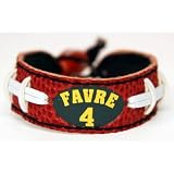 NFL Football Classic Leather Football Wristband - Green Bay Packers Brett Favre #4