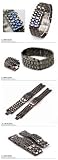 Black Steel Faceless Digital Watch w/ Red LCD Time Display
