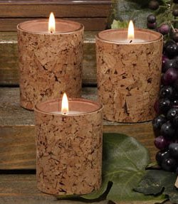 Club Pack of 18 Wine Scented Cork Votive Glass Candles