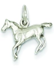 14K White Gold Running Horse Charm Pendant Jewelry