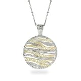 Eve's Addiction Designer Inspired Precious Safari Silver & Gold CZ Pendant