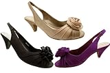 Ladies Satin Comfort Plus Wide Fitting Wedding Sandals In Black Gold Or Purple UK Sizes 3-8