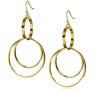 Trina Turk 2 Tier Gold Hoop Earrings