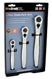 Allied 18995 VPro 3 Piece 1/4-Inch 3/8-Inch and 1/2-Inch Drive Ratchet Set