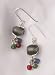 Black Recycled Glass and Colorful Bead Dangle Earrings