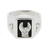Regal Eagle Man's ring - Black Onyx & White CZs