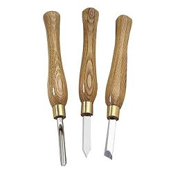 PSI Woodworking LCPM3 3 Piece HSS Pen Turning Lathe Chisel Set