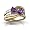 14K Yellow Gold Trillion Genuine Amethyst Ring Size 4