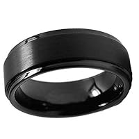 Tungsten Carbide Black Plated Ring Ring 8mm size 10.5