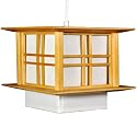 Inexpensive Overhead Lighting Light - 10" Akida Japanese Wood Hanging Shoji Lantern Lamp - Honey