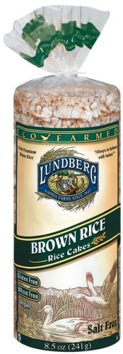 Lundberg Eco-Farmed Brown Rice Cake, Salt Free, 8.5-Ounce Units  (Pack of 12)