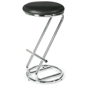 Milano Backless Counter Stool Non-swivel Black chrome by Home Decorators Collection