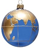 Famous Places Collection World Globe - Hand Painted Glass Ball Ornament
