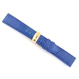 Watchband Genuine Lizard royal Blue 22mm
