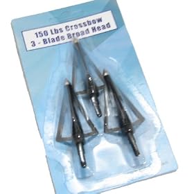 3 Metal Broadheads for Crossbow Arrows by 