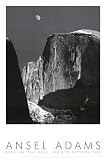 Moon and Half Dome, Yosemite National Park, 1960 Art Poster Print by Ansel Adams, 24x36