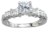 18KW Cubic Zirconia (center) & Diamond Semi-mount