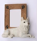 GERMAN SHEPHERD White DOG Photo Picture FRAME Figurine SF18W