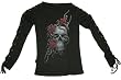 Skull Rose Cotton Shirt with Lace Up Long Sleeves