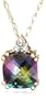10k Yellow Gold, June Birthstone, Mystic Topaz and Diamond Pendant