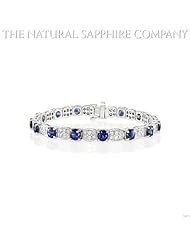 Total of 8.80ct. Blue Sapphire Bracelet with pave dia. 2.36t. total.