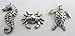 15 Decorative SEA Horse, Crab, and Turtle Push PINS,