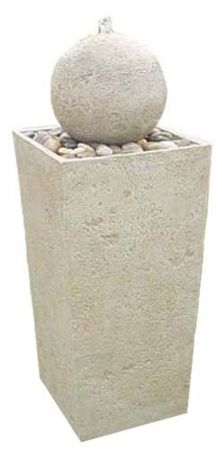 Smart Solar Sandstone pillar with globe - 24"