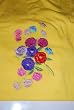 Embroidered Yellow T with multi-color flowers Adult-XL