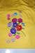 Embroidered Yellow T with multi-color flowers Adult-XL
