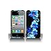 Crystal Hard Faceplate Cover Case With Blue and Black Flower Design for Apple Iphone 4G