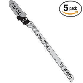 Bosch 101AO 3-Inch 20-Tooth Jig Saw Blades, 5-Pack