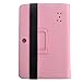 Foxnovo 4 in 1 PU Flip Case Screen Guard Stylus Pen Cleaning Cloth Set for Q88 Q8 7-inch Andriod Tablet PC Pink