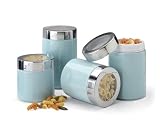 Mayfair & Jackson Pretty Petals Cloud Blue Canisters 4-pc.