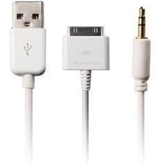 Audiokabel mit 3,5 mm Klinke + Ladekabel + USB f�r alle Apple iPod, iPhone, iPad