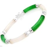 Nice Brand New Bracelet With Genuine Jades Made of 925 Sterling silver. Total item weight 8.3g Length 7.25in