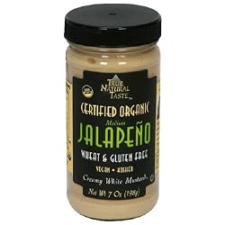 True Natural Taste Organic Creamy White Mustard, Smooth Jalapeno, 7-Ounce Jars (Pack of 12)
