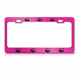 Panda Bear Animal Metal License Plate Frame Tag Holder