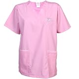 MLB New York Yankees Unisex Pink Scrub Top (X-Large)