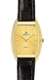 Euro Geneve 14k Gold Men's Watch Rectangle Watch with 14k leather band