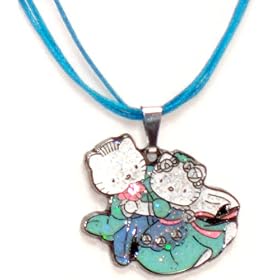 Hello Kitty Bride & Groom Wedding Dance Necklace - Blue Cord