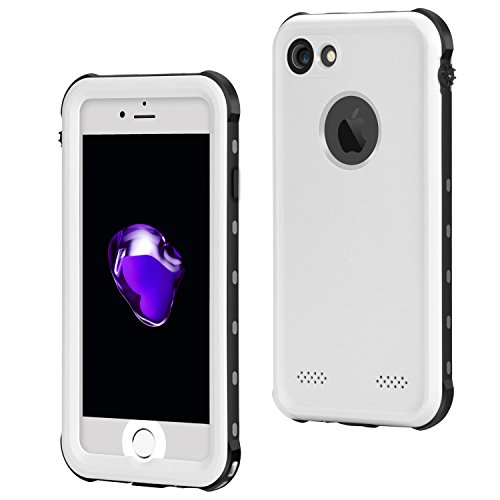 iPhone 7 Waterproof Case, Merit Shield Series Shockproof Dirt-proof Protective cover, Snow-proof Underwater IP68 Waterproof Case for iPhone 7 (White)