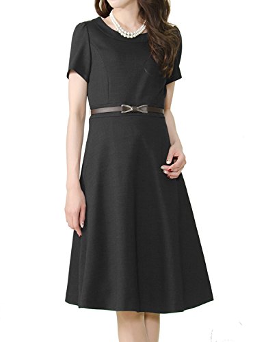 (アッドルージュ) AddRougeワンピース　ドレス　ドビー　Ａライン　リボンベルト　パーティー 二次会 　お呼ばれ[x7038]