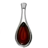 Cherry Amber and Sterling Silver A Drop Of Blood Pendant