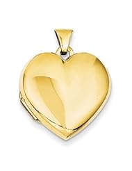 14k Yellow Gold Plain Heart Family Locket. Metal Wt- 2.31g