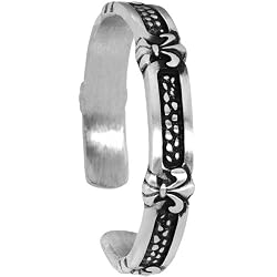 10mm Pewter Fleur de Lis Cuff Bracelet
