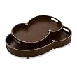 Set of 2 Elegant Brown Studded Imperial Trays with Ball Feet 26"