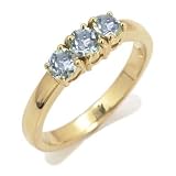 Anniversaire Bague Femme en Or - 750/1000 avec Aigue-marine, forme Alliance, ligne Mariage