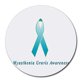 Myasthenia Gravis Awareness Ribbon Round Mouse Pad by 