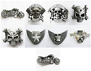 9 Pcs Shown As Picture Bright Silver Guns Star Lighter Skull Lighter Star Lighter Original Motorcycle Chain Skull Lighter Motorcycle Chain Skull Lighter Emo Skull Flag Lighter Guy Grey Emo Skull Flag Lighter Green Heavy Metal Motorcycle Rider Rhinestone Black 3D Heavy Metal Motorcycle Gem Belt Buckle